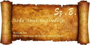 Szélesi Bolivár névjegykártya
